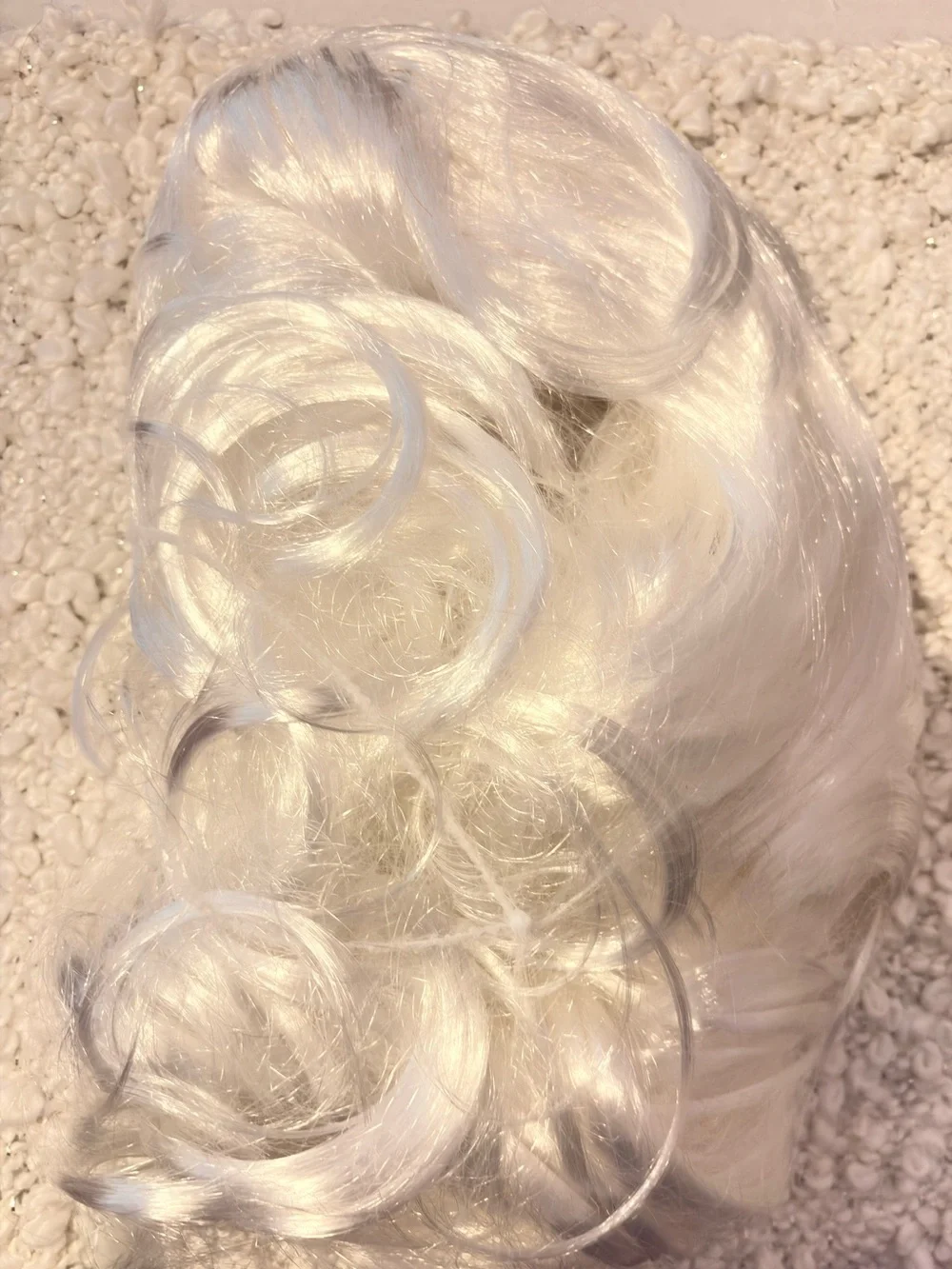 White Wave Wig with Heart Sunglasses for Women